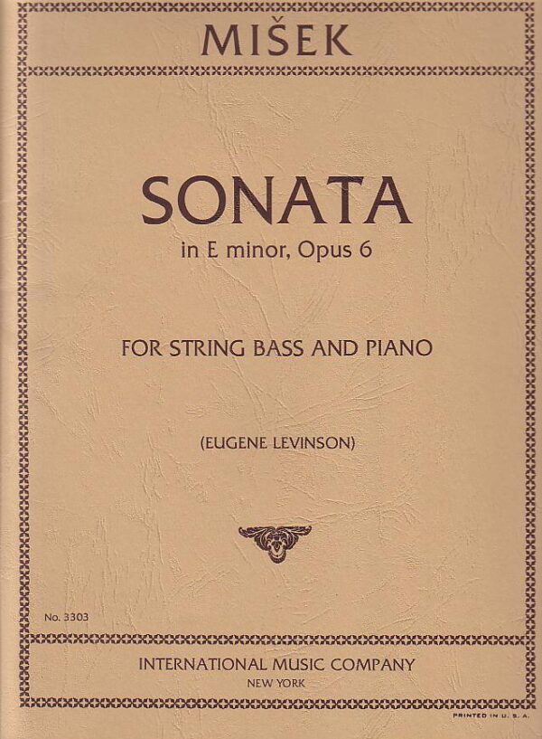 Cover for Sonata In E minor Opus Six