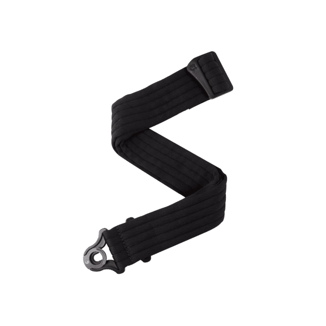 A9005-Auto Lock Locking Guitar Strap, Black Padded Stripes