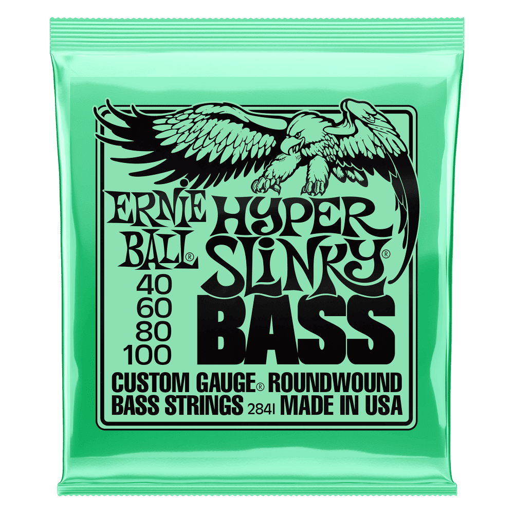 SE420-Ernie Ball Hyper Slinky Nickel Wound Electric Bass Strings 40-100 Gauge
