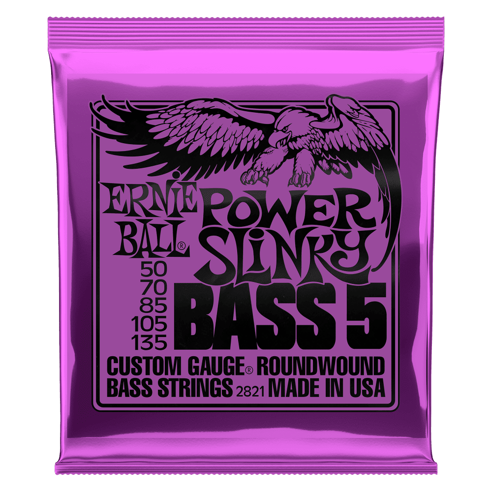 SE450- Ernie Ball Power Slinky Nickel Wound 5-String Electric Bass Strings 50-135 Gauge