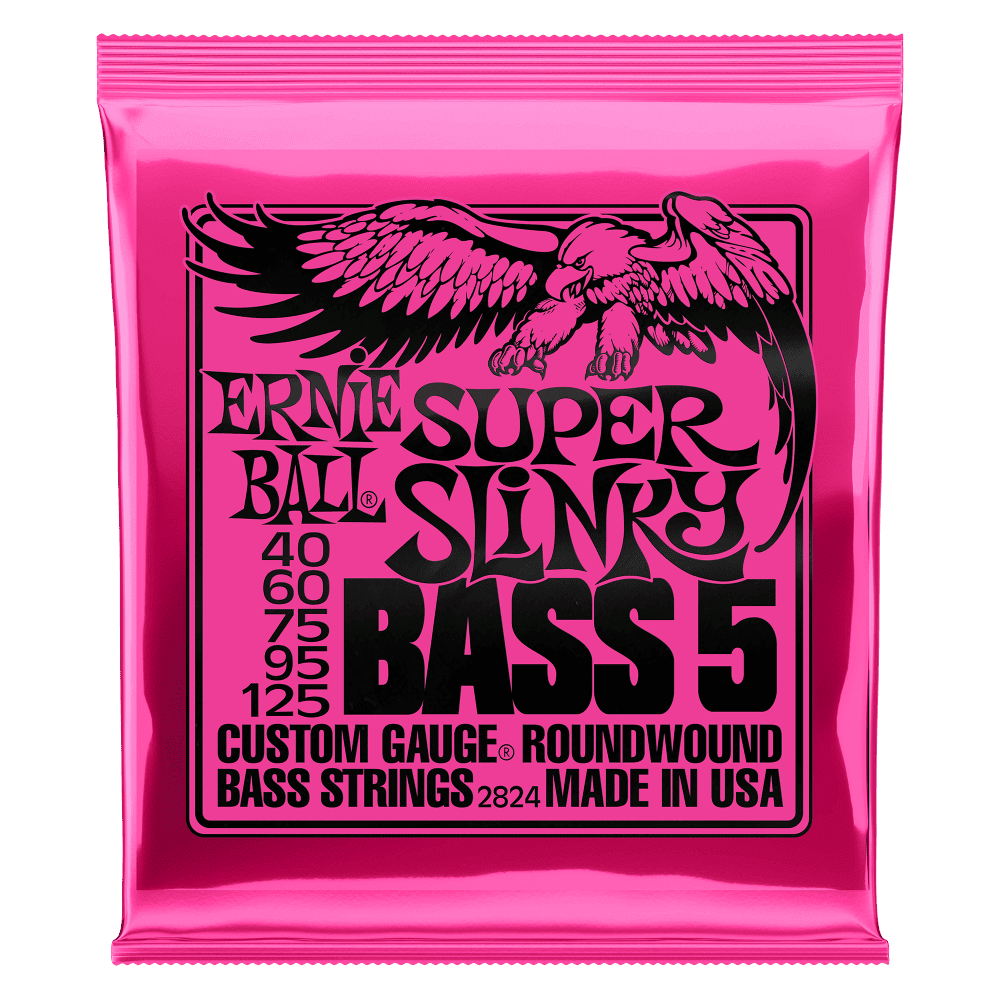SE460-Ernie Ball Super Slinky Nickel Wound 5-String Electric Bass Strings 40-125 Gauge