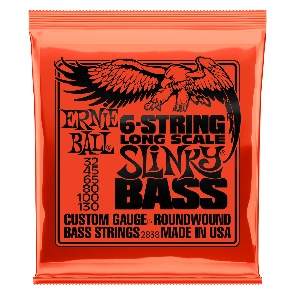 SE470-Ernie Ball Slinky Nickel Wound Long Scale 6-String Electric Bass Strings 32-130 Gauge