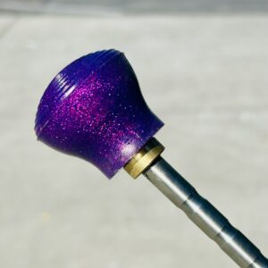 A1263PUR - 10mm ONYX screw on endpin tip GLITTER BOMB PURPLE